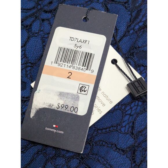 💙 Tommy Hilfiger Women’s Blue Lace Shift Dress Size 2 NWT - Picture 8 of 10